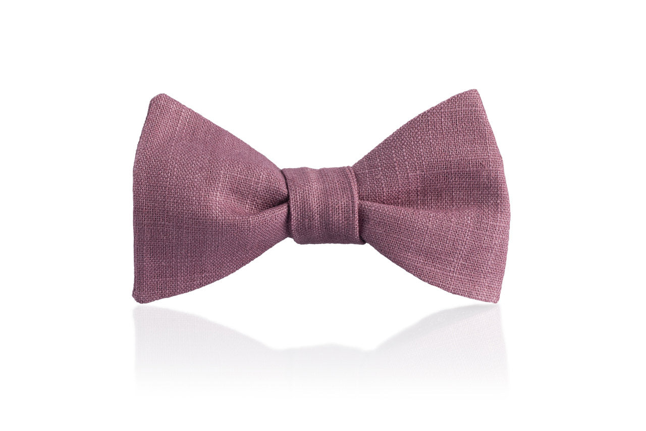 Herren Fliege in Lila Mauve aus Leinen Hochzeit Vintage Boho Valerio FAFIGO