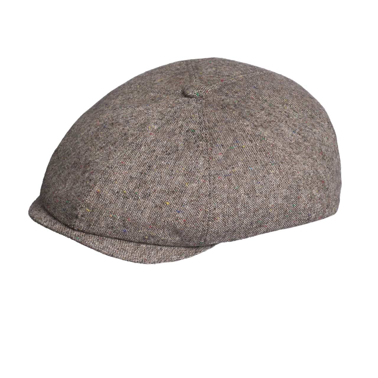 Tweed Schiebermütze Baker Boy Cap in Braun Don Alfredo FAFIGO