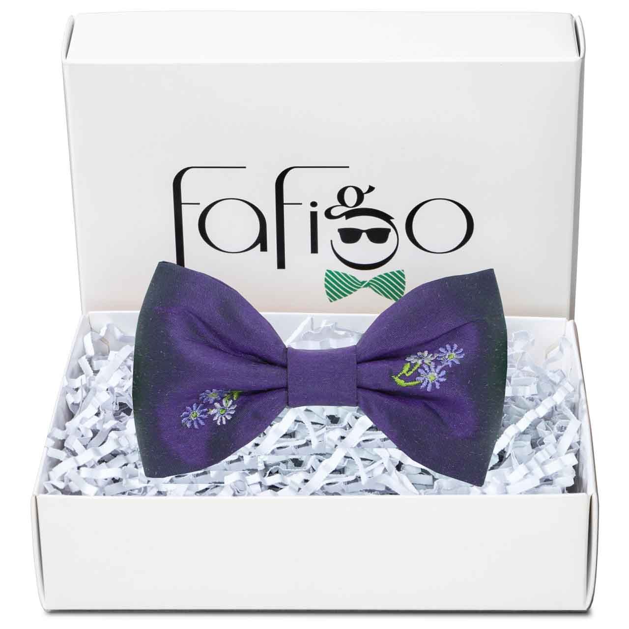 Prato Viola, lila Herren Fliege mit besticktem Blumenmuster günstig online kaufen